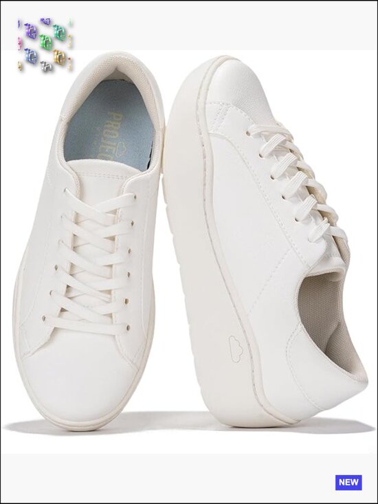 Shoes - Platform Sneakers Lightweight Memory Foam Non Slip Lace-Up Wedge Sole